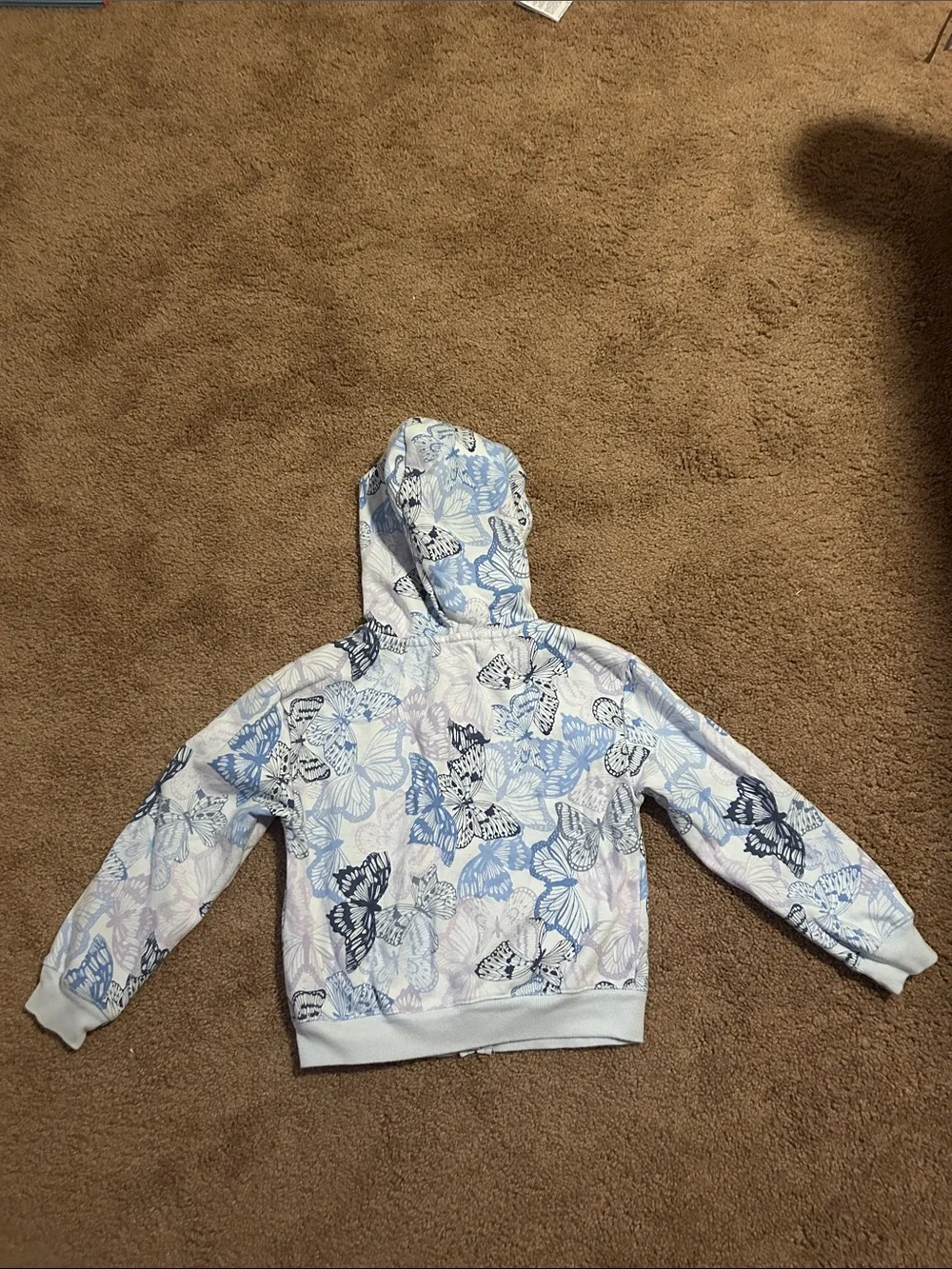 GAP Girls Butterfly Zip Hoodie & Joggers - Light Blue, Navy & White